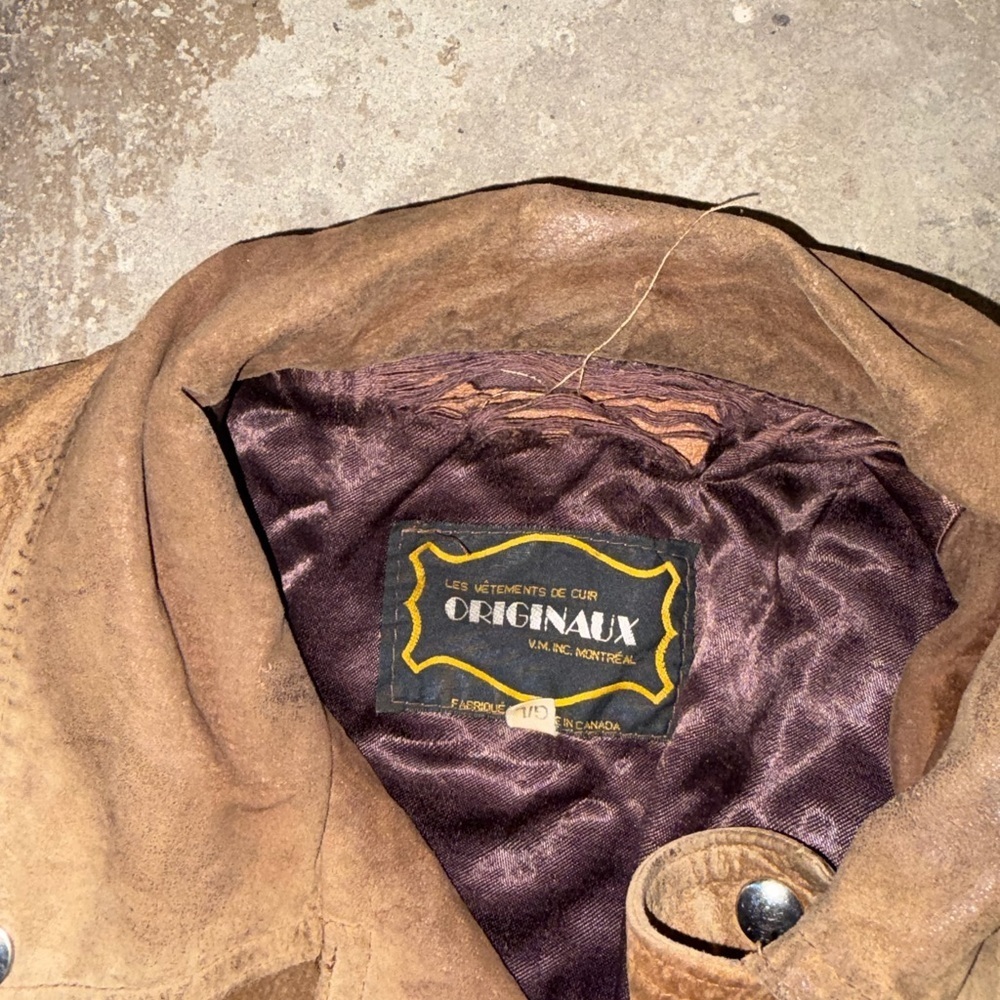 Vintage genuine suede perfecto western belted brown Jacket - Picture 11 of 11